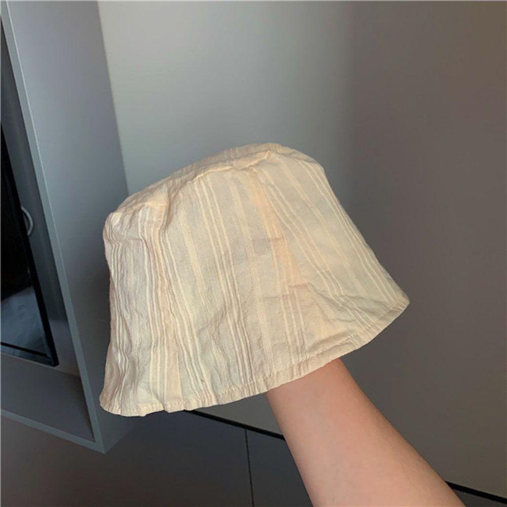 NICKOLAS Mũ Bucket Họa Tiết Kẻ Sọc Phong Cách Retro Hàn Quốc Thời Trang Mùa Hè Cho Nữ