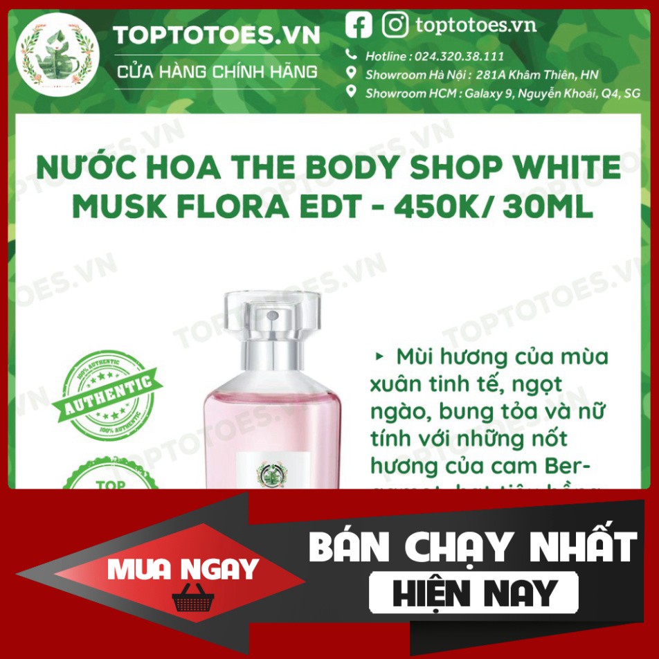 CHỈ HÔM NAY Nước hoa The Body Shop White musk/ White musk Flora/ White musk L’eau/ Black musk CHỈ HÔM NAY