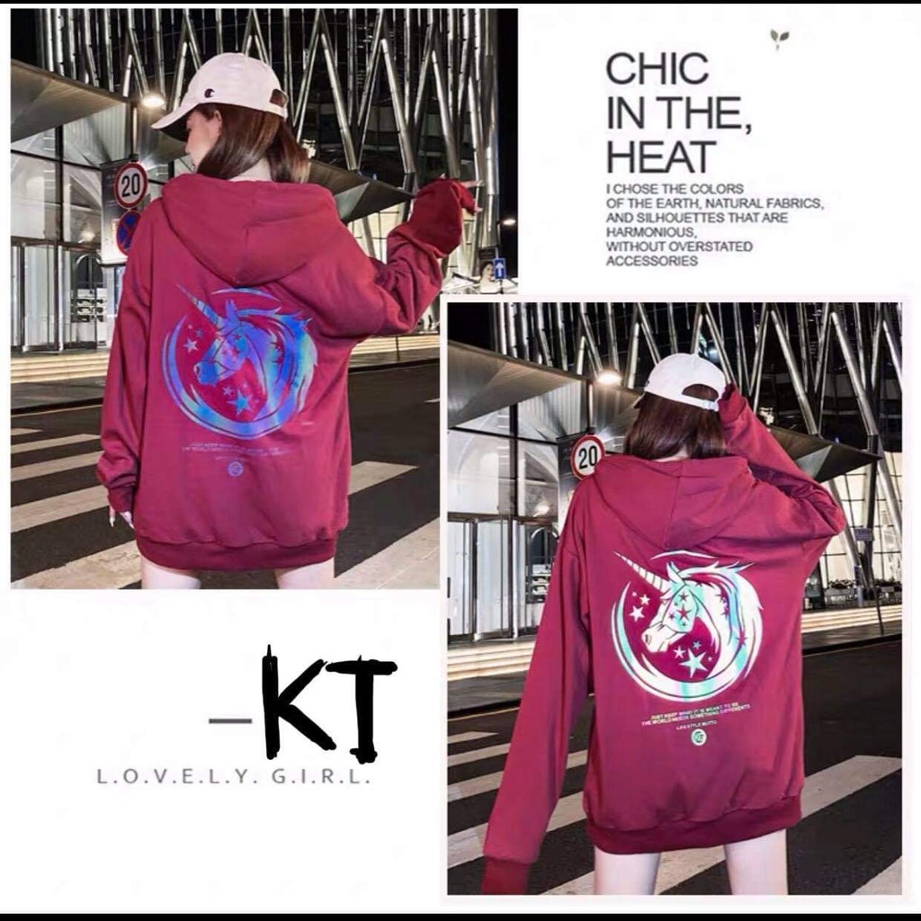 Áo hoodie ngựa 1 sừng phản quang KTH1120 | BigBuy360 - bigbuy360.vn