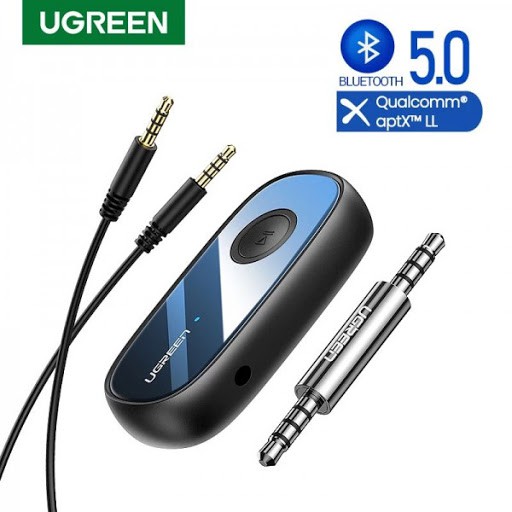 Bluetooth 5.0 Receiver Chính hãng Ugreen 70304 Hỗ trợ APTX+ Audio 3.5mm Cao Cấp CM279 (Có Pin lưu trữ 8h)
