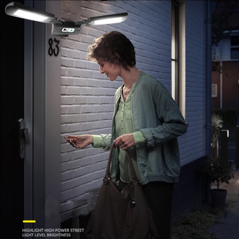 Đèn LED COB Hai Đầu Cảm Biến Chuyển Động PIR Siêu Sáng Chống Thấm Nước Sử Dụng Năng Lượng Mặt Trời Tiện Lợi Dành Cho Vườn Nhà