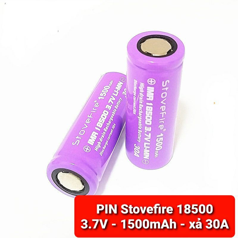 achun.vn - CELL PIN Stovefire 18500 - 1500mAh - 3.7V xả 30A