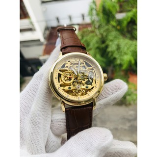 Đồng hồ cơ lộ máy nam tevise t612b dây da cao cấp chính hãng