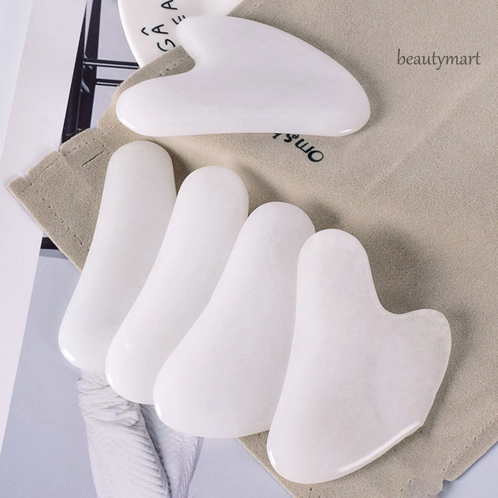 QTM_Guasha Board Heart-Shaped Lift Skin Synthetic Body Massage White Scraper Board for Face