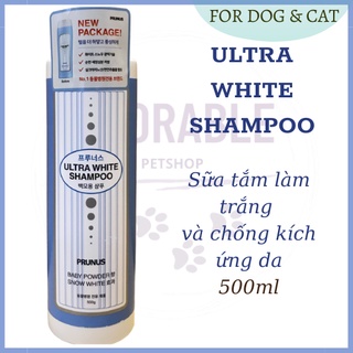 Sữa tắm cho chó mèo lông trắng ULTRA WHITE SHAMPOO 500ml