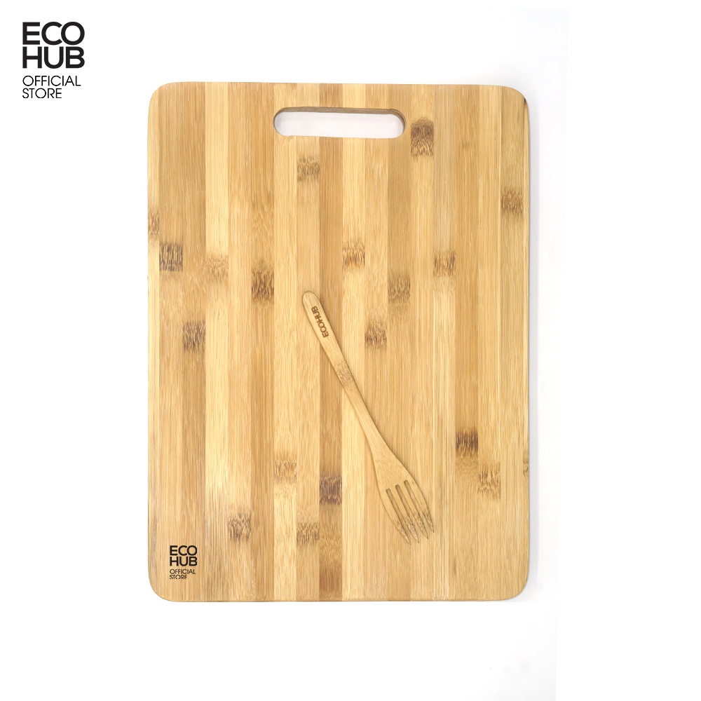 Thớt tre tự nhiên ECOHUB, Chặt / Thái, Cứng, Kháng khuẩn hơn gỗ / nhiều Size | E00145 (Bamboo Cutting Board)