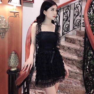 Đầm tầng 2 DÂY NHÚN NHIỀU TẦNG NHỎ (Hàng đẹp khỏi bàn luôn 😊
