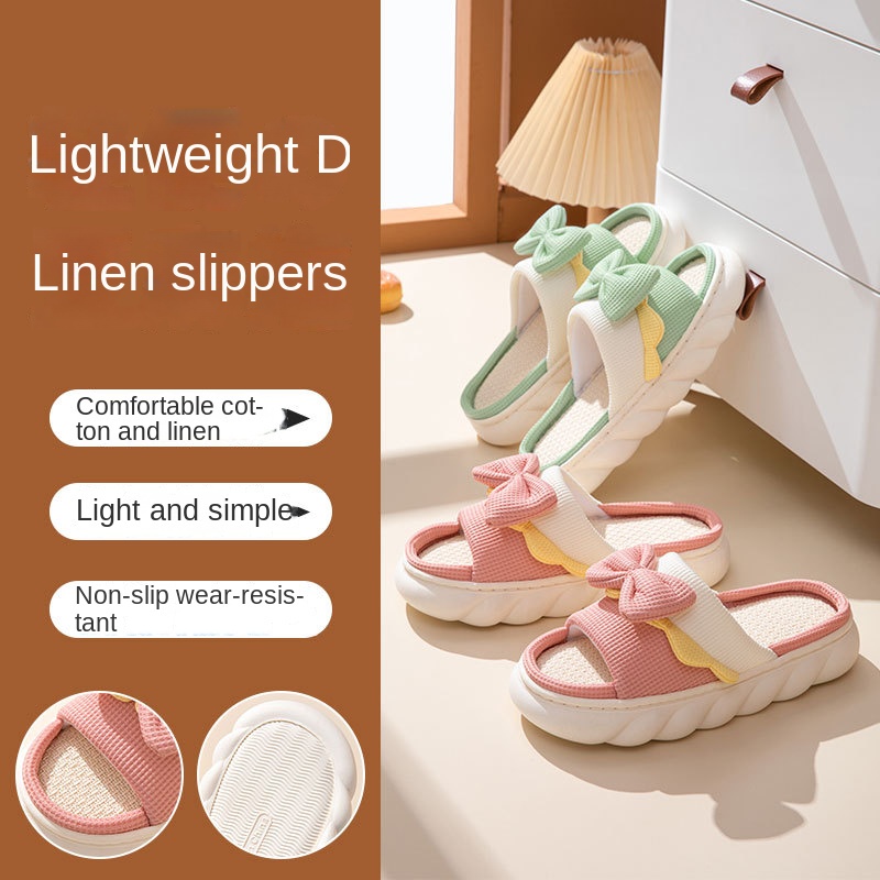 Dép Đi Trong Nhà Vải Lanh Cao Cấp Phong Cách Mới Cho Cặp Đôi TTH332