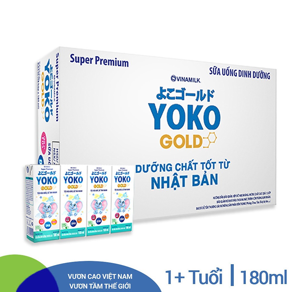 Thùng 48 Hộp Sữa Bột Pha Sẵn Vinamilk Yoko Gold 180ml