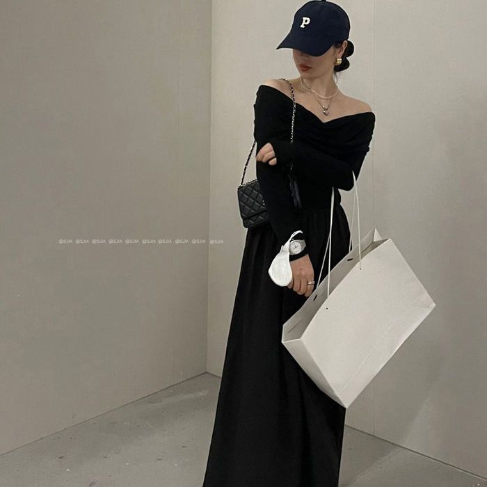 Đầm COZOKC dài tay trễ vai thiết kế mỏng quyến rũ thời trang