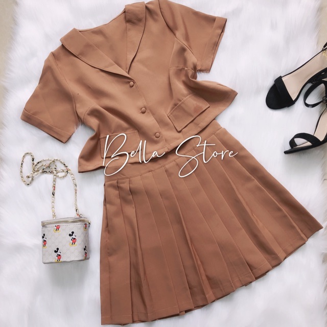 SET ÁO VEST + CHÂN VÁY DẬP LI