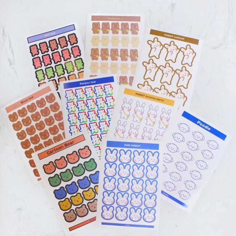 Sticker Động vật trang trí sổ (1 tấm)