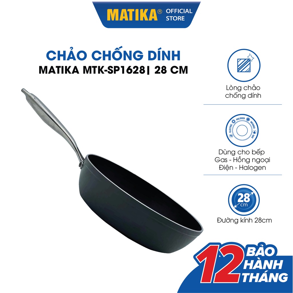 Chảo Chống Dính Đáy Từ MATIKA Size 28cm MTK-SP1628