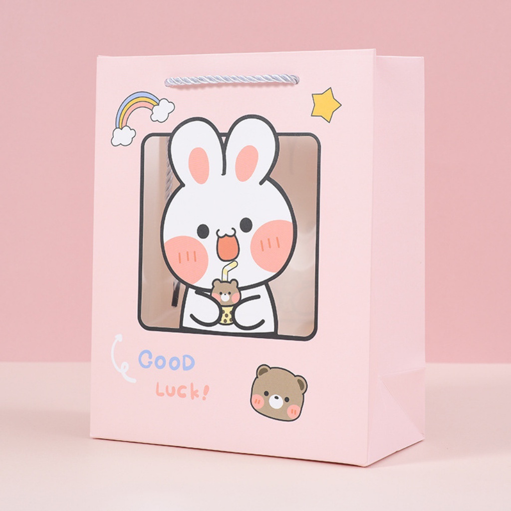 Túi giấy đựng quà cute hình thỏ gấu