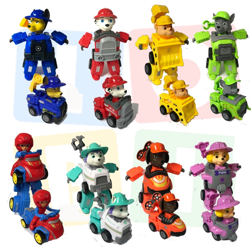 Chó cứu hộ Paw Patrol, Đồ chơi biệt đội cứu hộ 4 nhân vật loại to, biến hình robot - Lobikids