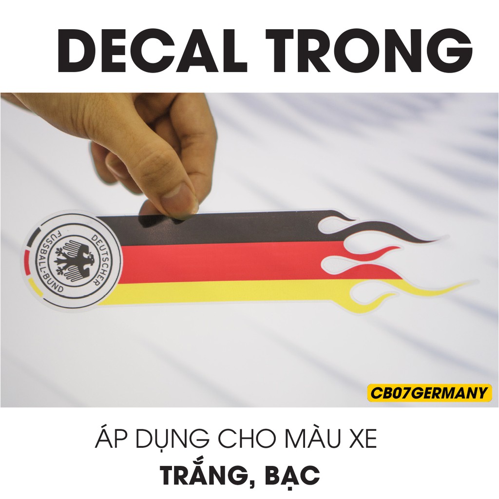 Tem Dán Xe Cờ Đức | 2CB07GERMANY | Tem Dán Đa Vị Trí Mọi Dòng Xe