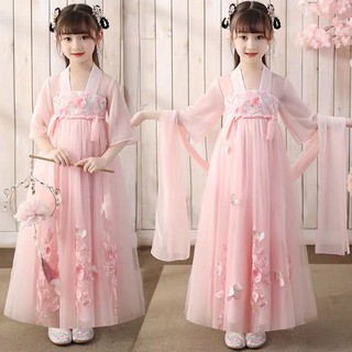Bộ Hán phục cải tiến cho bé gái phong cách Trung Hoa