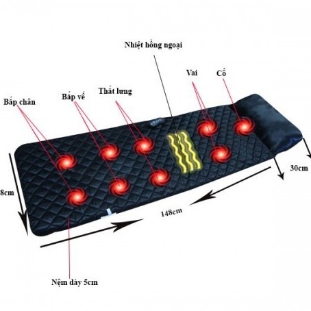 Nệm massage toàn thân 9 BI hàng công ty bảo hành 12 tháng - Đệm massage toàn thân 9 bi