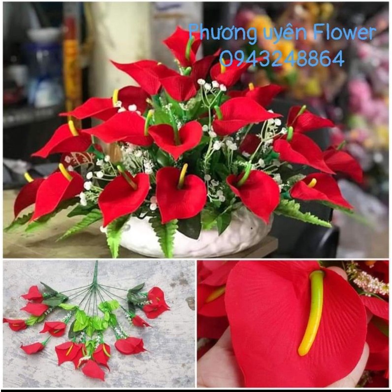 Hoa Rum_ hoa giả trang trí , cụm 14 nhánh đẹp nhé