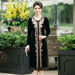 Đầm nhung nữ trung niên thời trang cao cấp