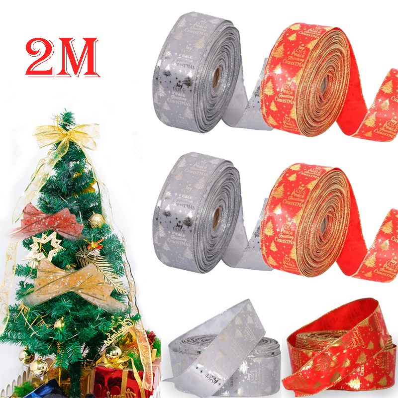 Cuộn Dây Ruy Băng 2m Chủ Đề Giáng Sinh Lãng Mạn Đa Năng Trang Trí Nhà Cửa / Tiệc Tùng / Lễ Hội