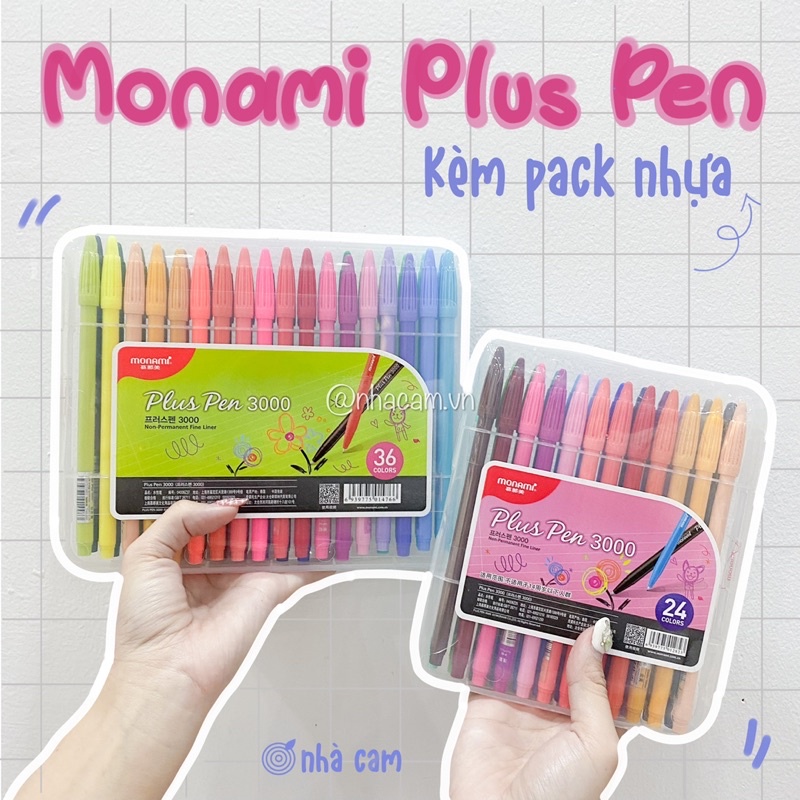 [Tặng Hộp] Set Bút Monami Plus Pen 3000 Nhà Cam