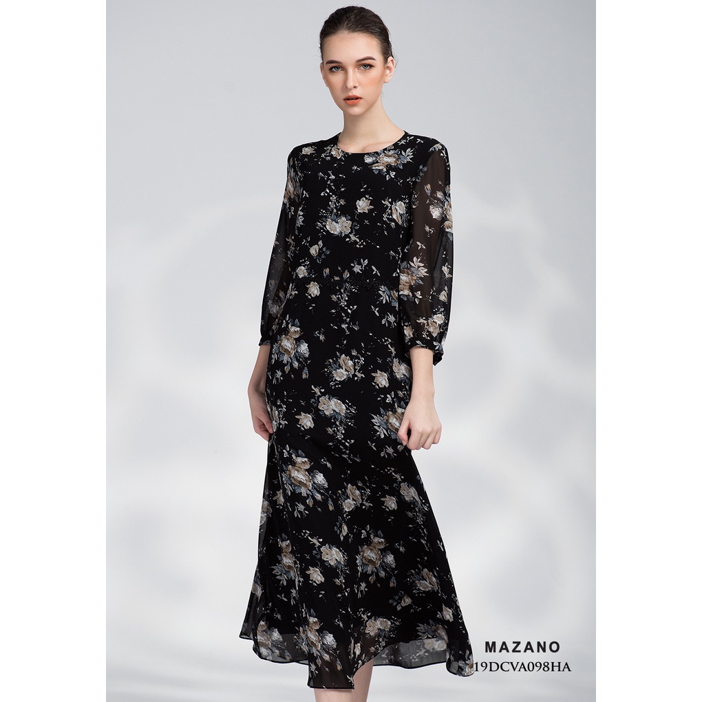 Váy họa tiết cách điệu tay dài MAZANO MS 19DCVA098HA