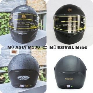 Mũ Bảo Hiểm FullFace Đen ASIA MT136 Hàng Chính Hãng size XL