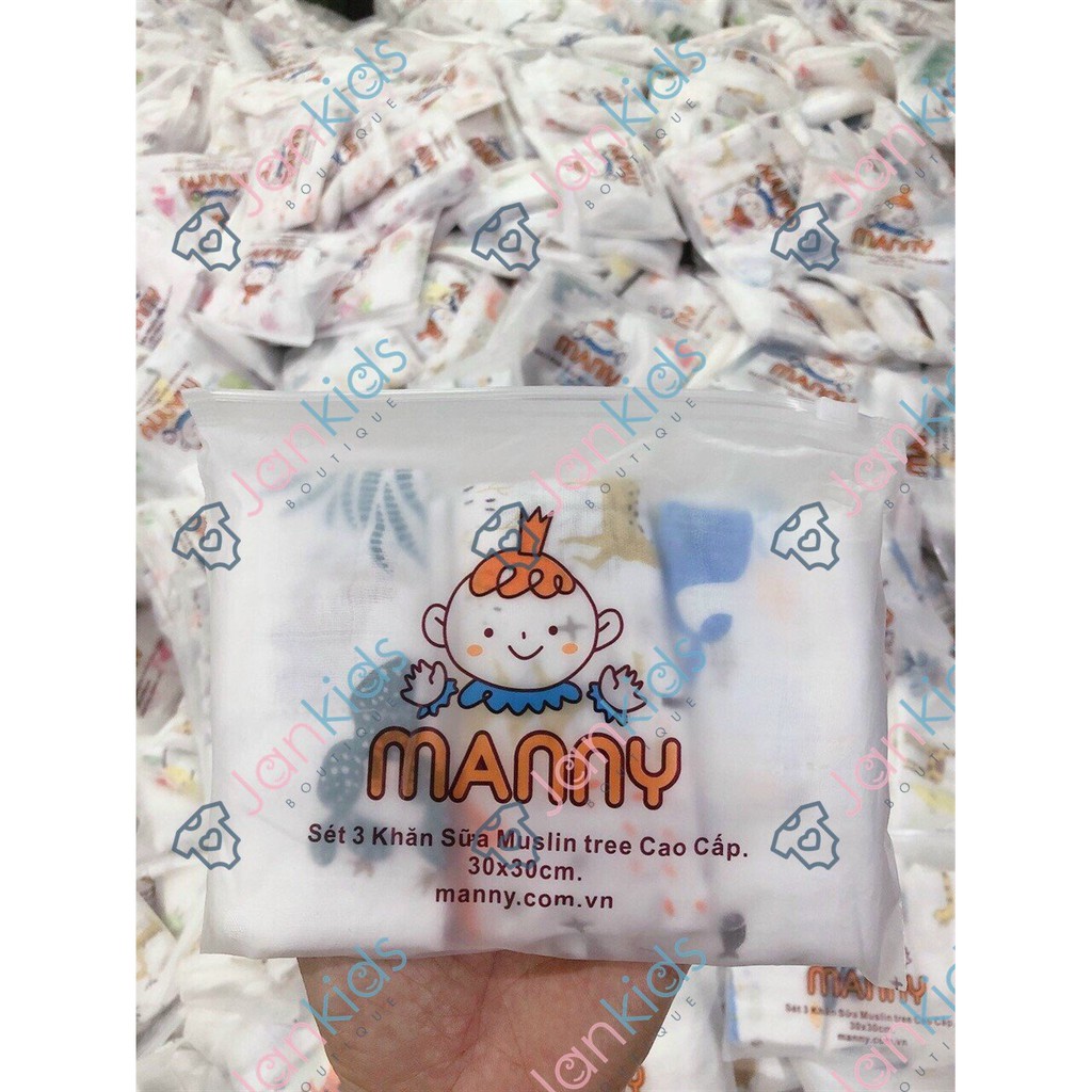 Set 3 khăn sữa khăn mặt xô sợi tre Aden & Anai cho bé