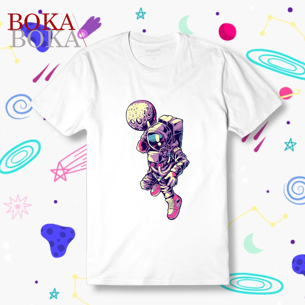 Áo thun Cotton Trắng Unisex Nam Nữ Không Gian OuterSpace 2