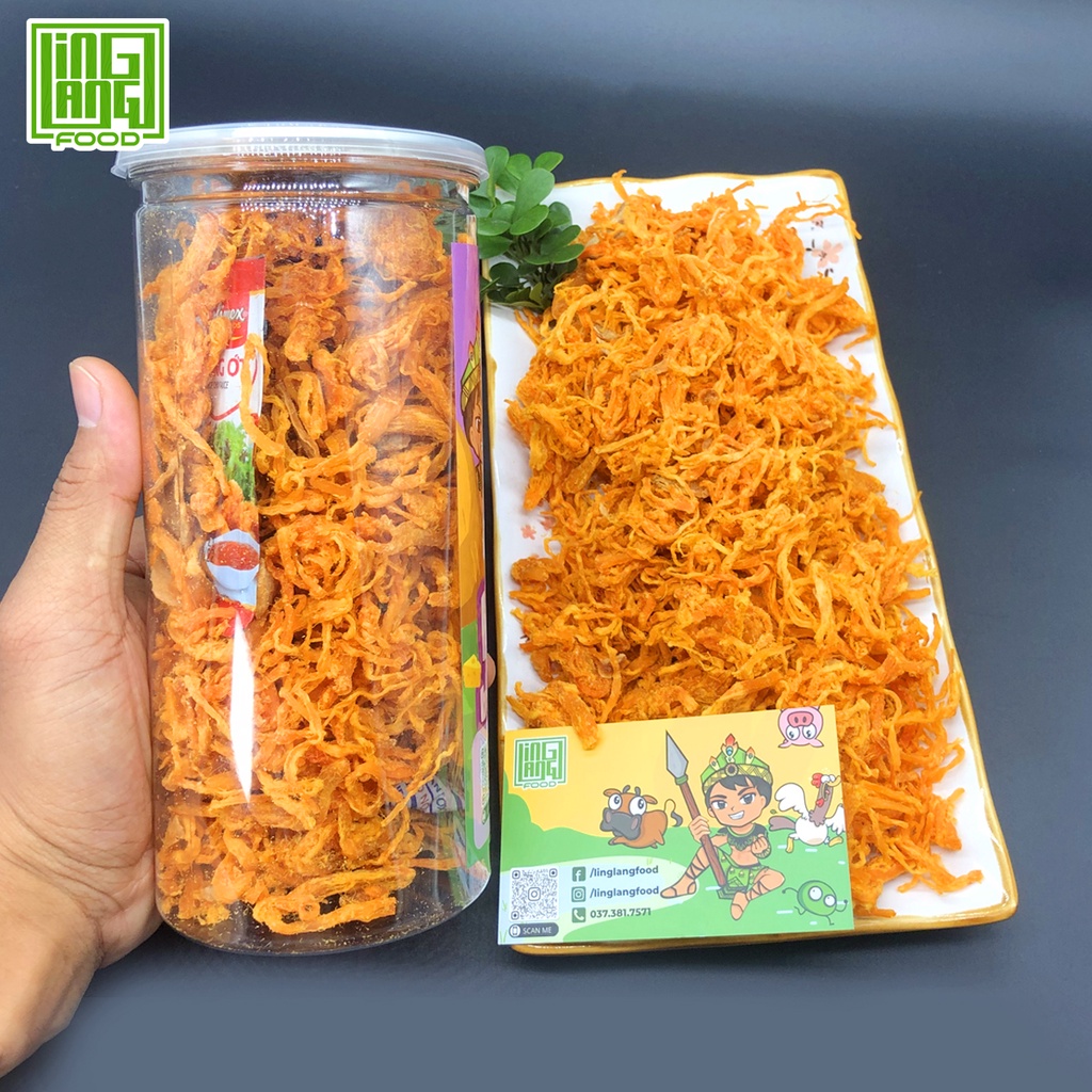 Khô gà bơ tỏi xé cay 300g loại ngon, gà khô bơ tỏi chuẩn vị Ling Lang Food | BigBuy360 - bigbuy360.vn