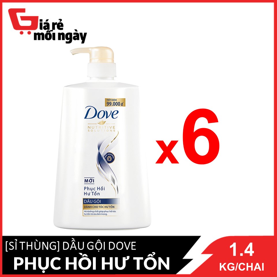 [HCM][Giá sỉ] Nguyên thùng Dầu gội Dove Phục hồi Hư tổn 1400gX6