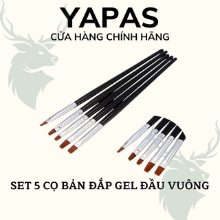 Cọ đắp gel đầu vuông, Set 5 cây cọ vẽ bản đắp gel móng tay chuyên dụng cho dân làm nail