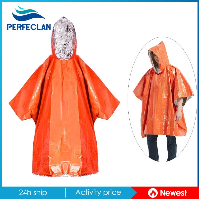 Chăn Poncho Giữ Nhiệt Khẩn Cấp Màu Cam / Bạc