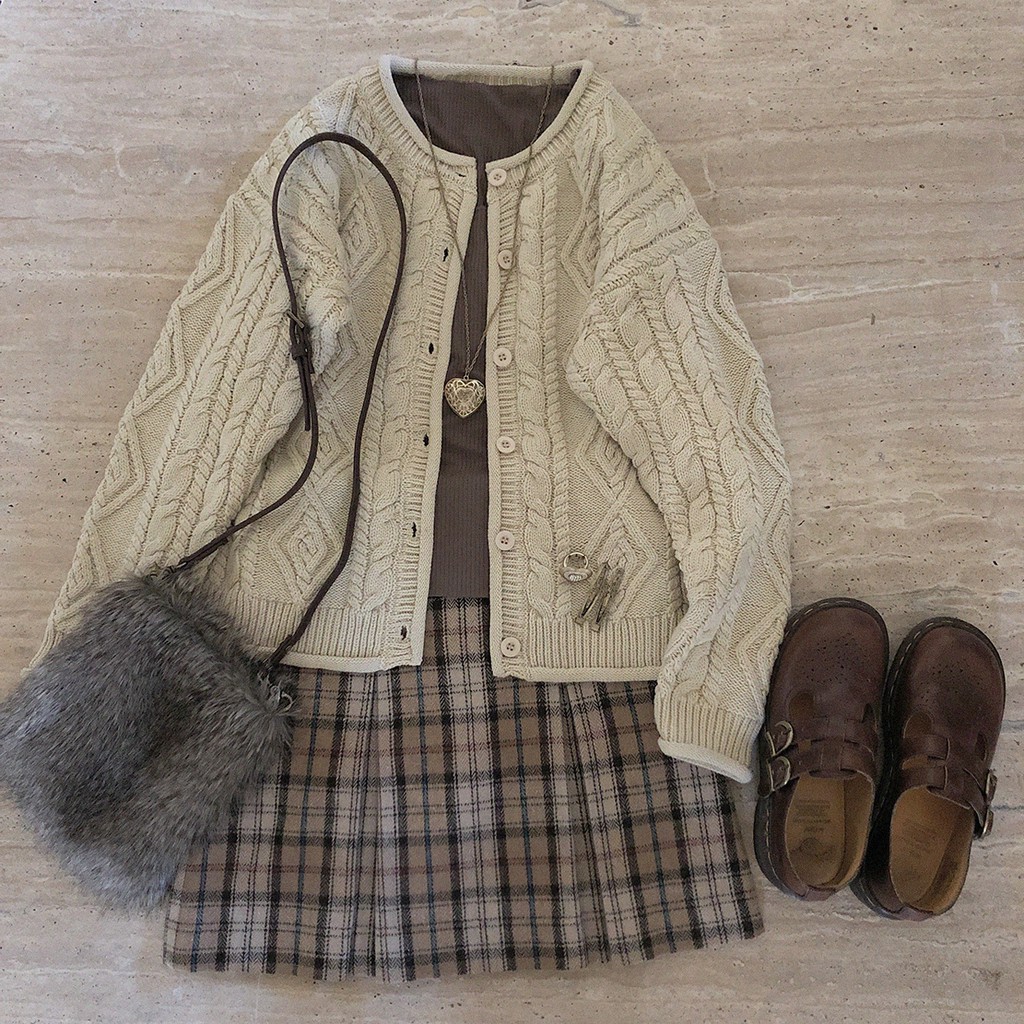 (ORDER) Áo Cardigan len vặn thừng Vintage đáng yêu - Có ảnh thật | BigBuy360 - bigbuy360.vn