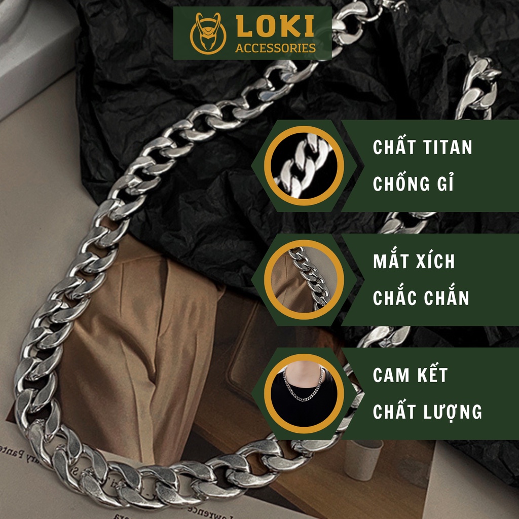 Vòng Cổ Unisex Nam Nữ Dạng Chuỗi Trơn Phụ Kiện Thời Trang Loki Acessories Phong Cách Basic Chất Liệu Titan- Chuỗi Trơn