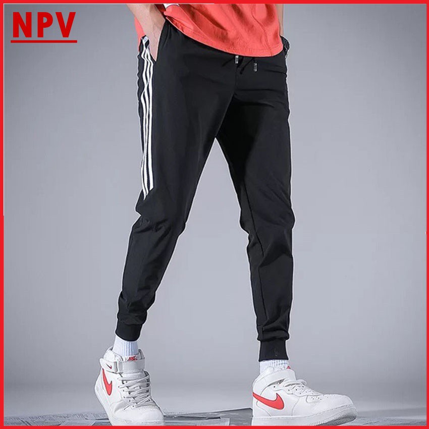 Quần thể thao nam 3 sọc NPV nỉ dày dặn, Quần nam thu đông co giãn trẻ trung thời trang | BigBuy360 - bigbuy360.vn