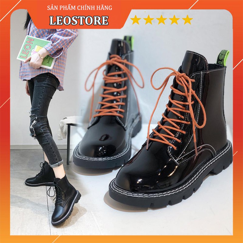 Giày Bốt Đôi Nam Nữ Hàng Quảng Châu - Boots Loại Đẹp Màu Đen Bóng Và Đen Mờ Siêu Đẹp