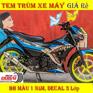 Tem trùm Satria Raider Cá Mập Xanh Mẫu Mới