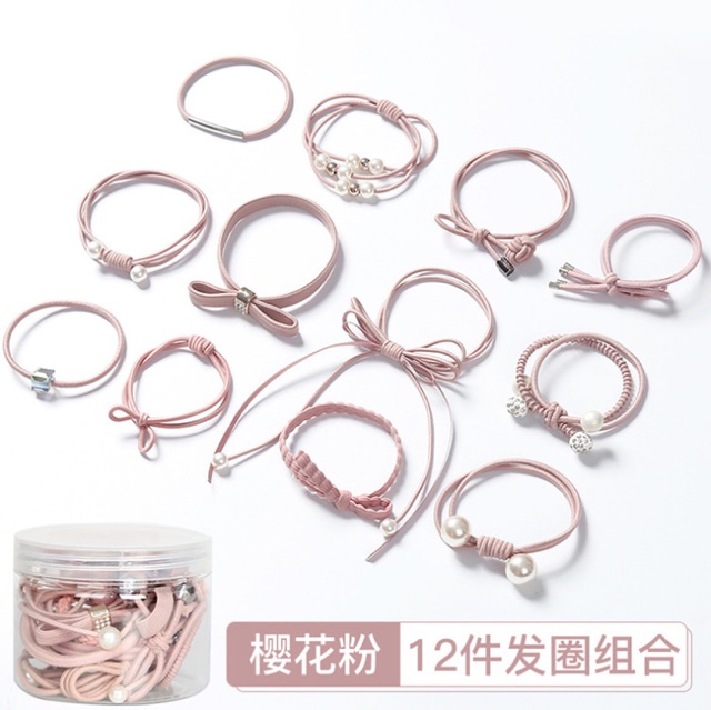 Bộ 12 dây cột tóc xinh xắn