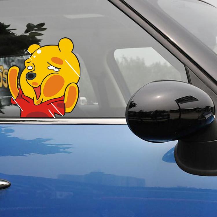Miếng Dán Trang Trí Xe Hơi Họa Tiết Hoạt Hình Siêu Nhân / Gấu Pooh Vui Nhộn