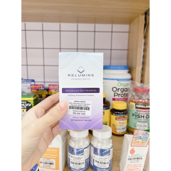 ( Hàng Mỹ chuẩn air ) Viên uống trắng da Relumins Advance White 1650mg Glutathione Complex