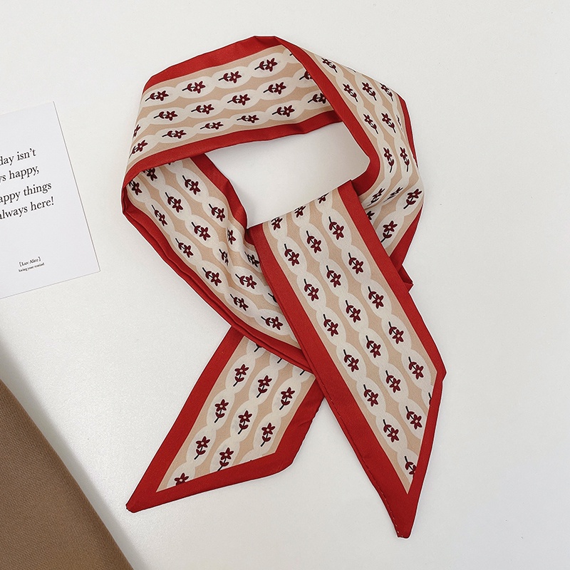 Khăn Lụa Quàng Cổ Dài Màu Đỏ Thời Trang Cho Nữ