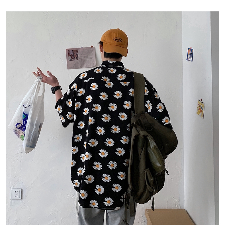 Áo Sơ Mi Ngắn Tay Cỡ Lớn Họa Tiết In Hoa Cúc Phong Cách Hàn Quốc Thời Trang Mùa Hè Cho Nam | BigBuy360 - bigbuy360.vn