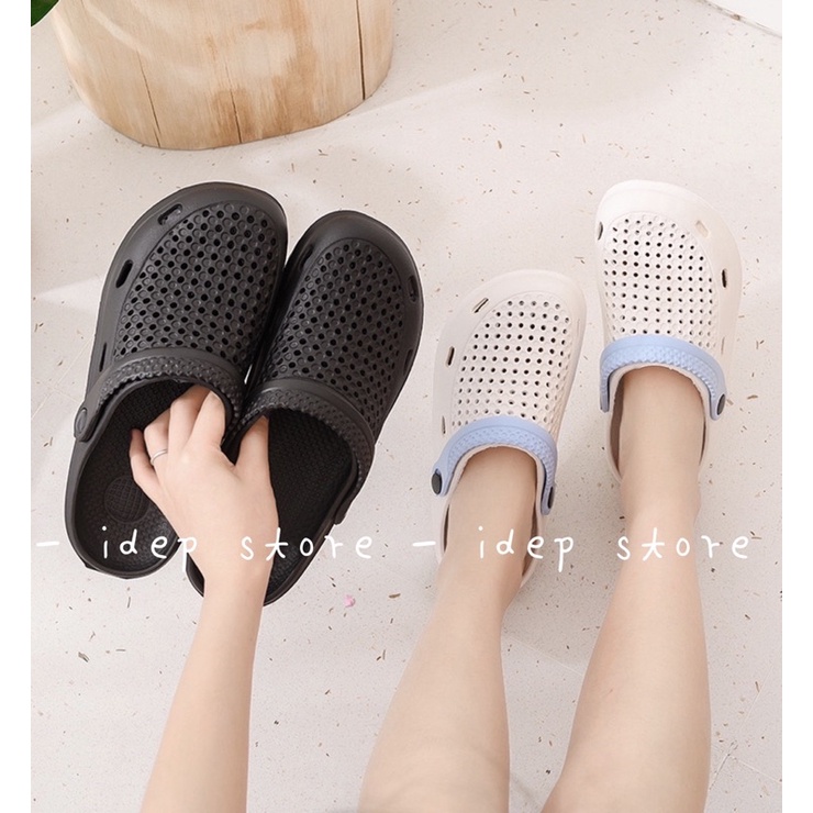 Dép Crocs unisex siêu nhẹ - Sục lỗ bít mũi nam nữ đi mưa siêu bền Maipy-SL017