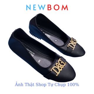 Giày búp bê thời trang giá rẻ đế bệt 1 phân da mờ màu đen Newbom (B1md&g)