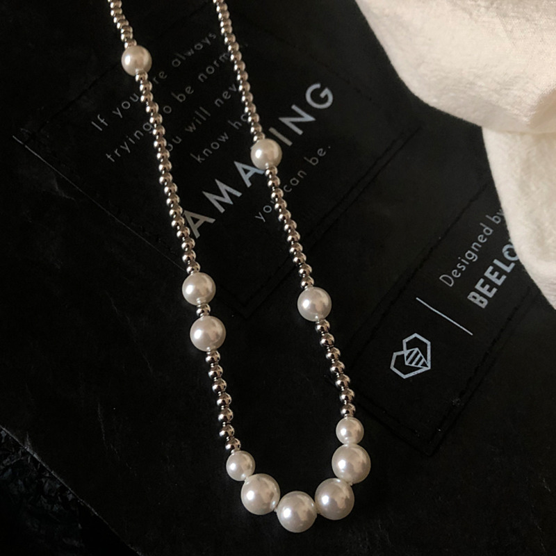 Dây Chuyền Đính Ngọc Trai Phong Cách Hip Hop Đường Phố 22186