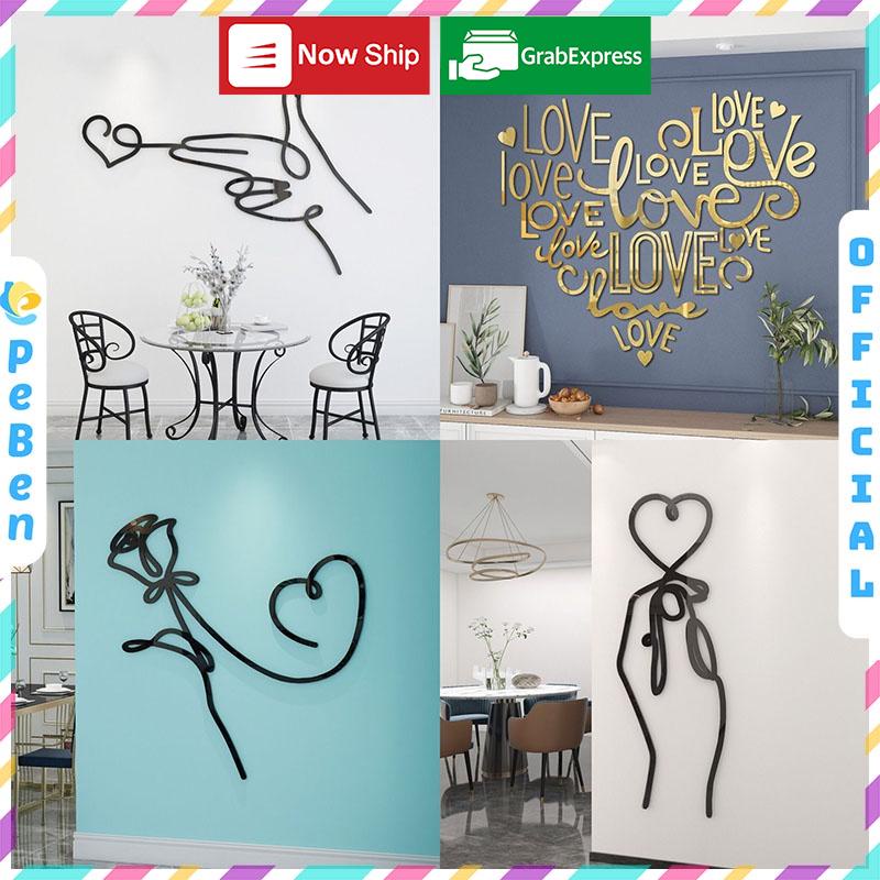 Tranh Mica Trái tim cách điệu Trang trí phòng khách, phòng ngủ, cửa hàng 21 Kiểu Màu