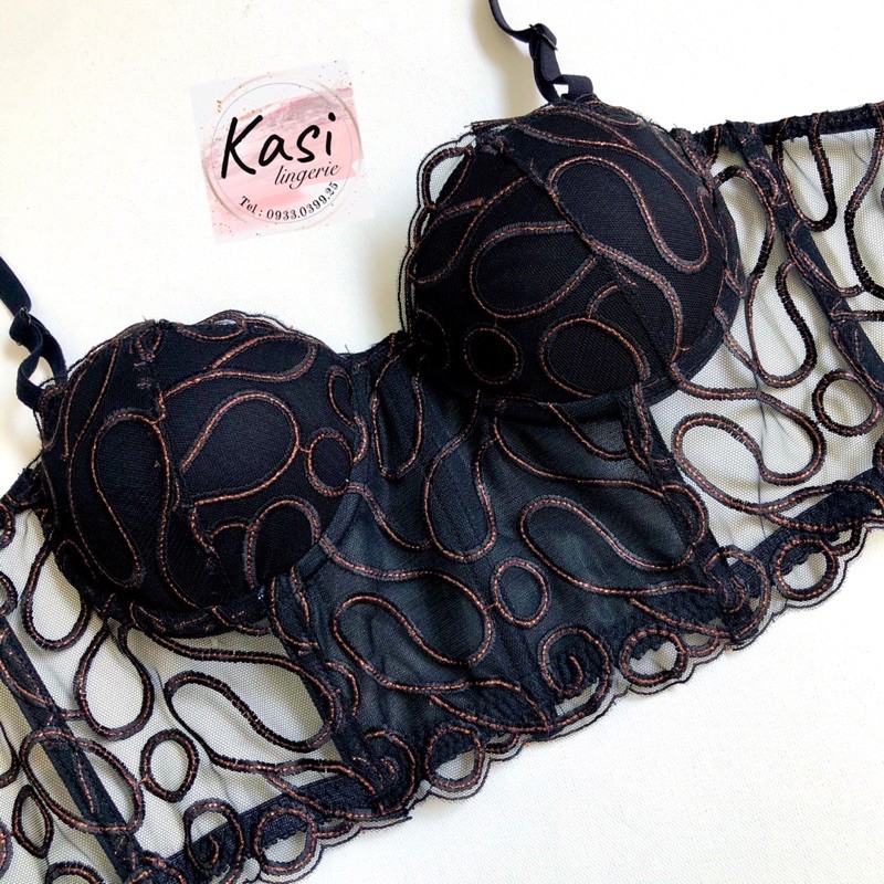 Áo/Set nội y corset cao cấp đen quyến rũ