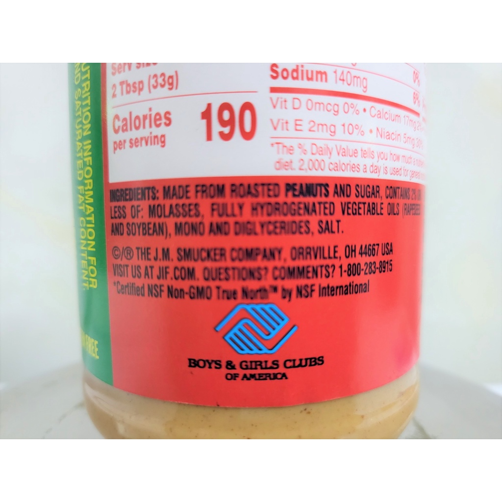 [454g – NẮP ĐỎ] BƠ ĐẬU PHỘNG MỊN [USA] JIF Creamy Peanut Butter